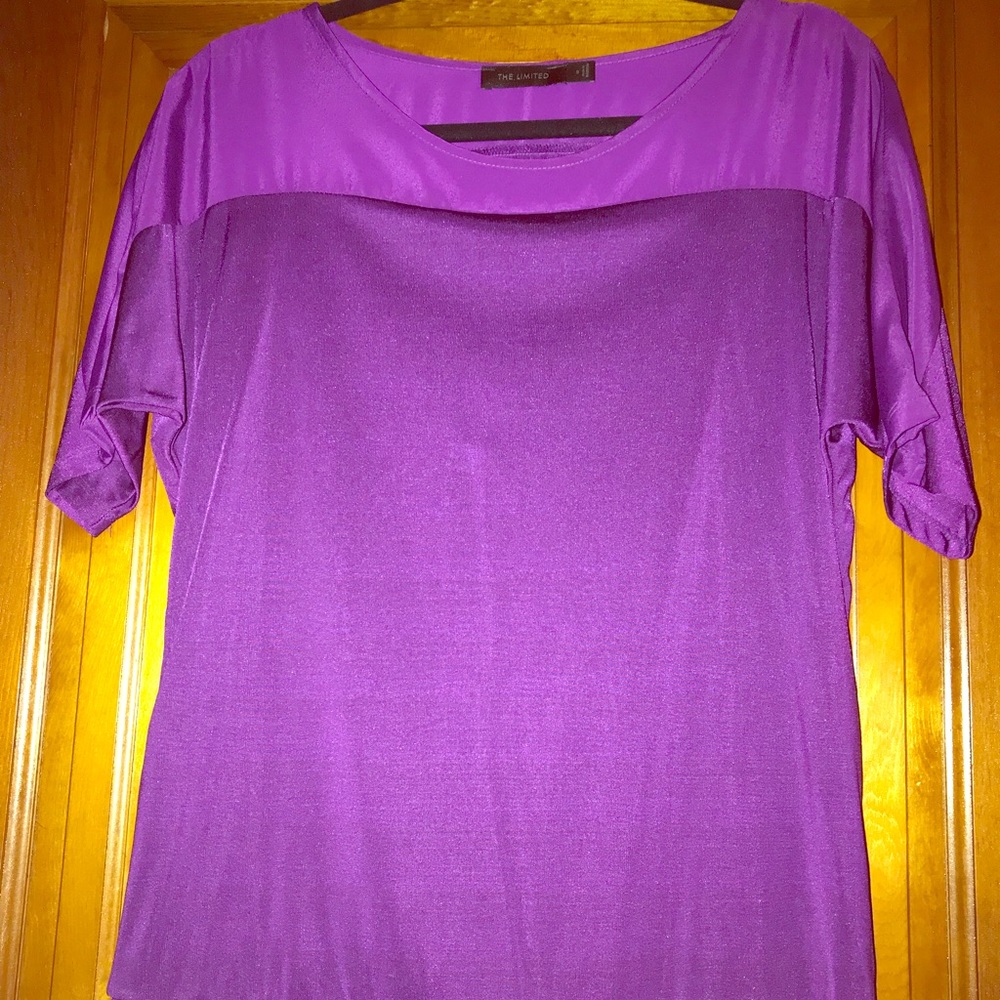 Limited fuchsia purple satin type material blouse